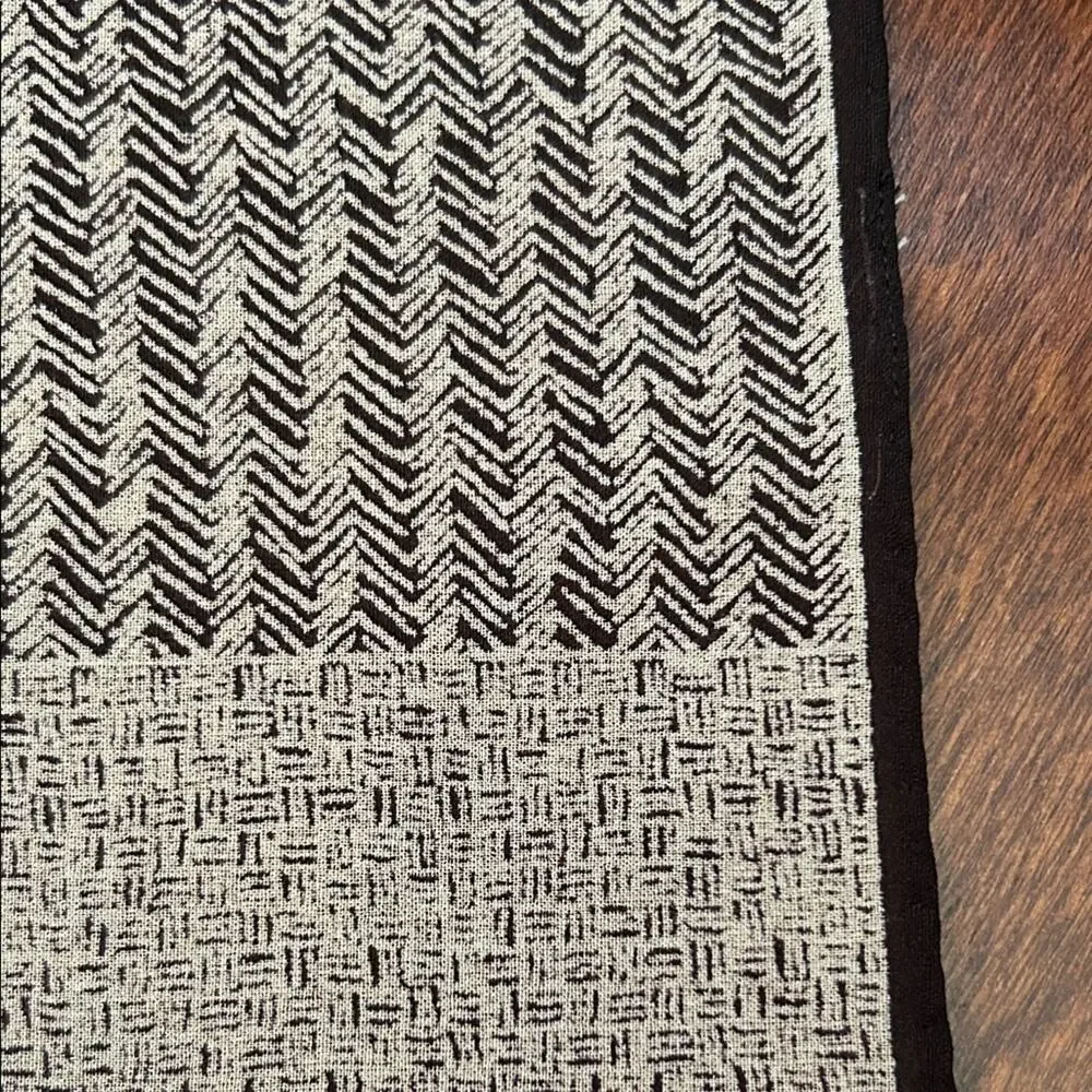 Hand Rolled Neutral Black and Taupe Rectangle Scarf, Lightweight and Versatile